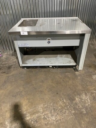 Duke Commercial Electric Powered Single Well Food Warmer Serving Station! With Storage Space Underneath! All Stainless Steel! On Legs! Model: SUBFC206RT SN: 11020184 120V 60HZ 1 Phase