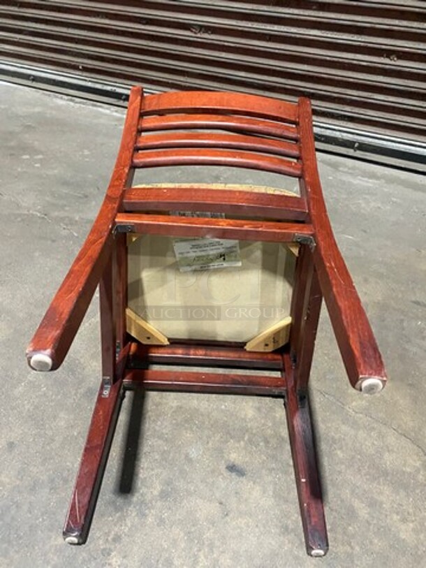 Multi Pattern Cushioned Chairs! With Brown Wooden Body! 8x Your Bid! - Image 5 of 5
