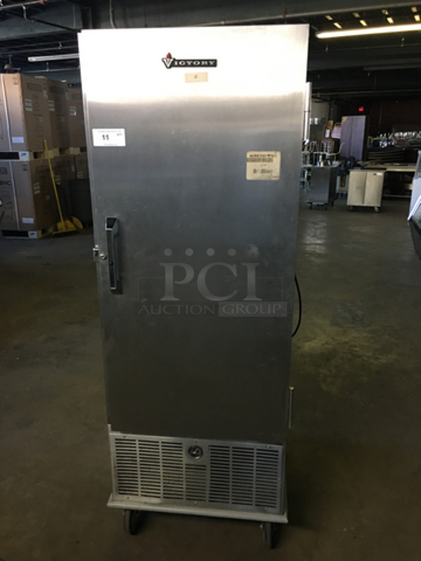 Victory Commercial Refrigerated Mobile Food Cabinet! Holds Full Size Trays! With Rack Holders! All Stainless Steel! On Casters! Model: ACRS-1D-S7-STS 115V 60HZ 1 Phase