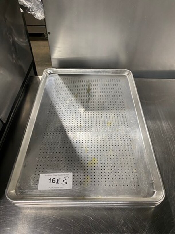 Perforated Full Size Sheet Pans! 5x Your Bid! - Image 1 of 4