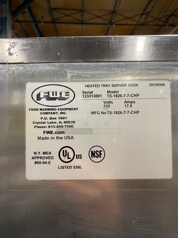 FWE Electric Powered Food Warming Cabinet! All Stainless Steel! On Casters! Model: TS182677CHP SN: 123313001 120V - Image 10 of 11