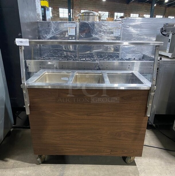COOL! Vollrath Stainless Steel Commercial Portable Steam Table Buffet Station w/ Sneeze Guard! On Commercial Casters! MODEL 3603000000CNA 120V 1PH