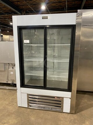 COOLTECH  Stainless Steel Commercial 2 Door Reach In Cooler Merchandiser! MODEL CTR-48SG Serial L101519