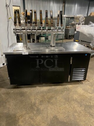 AMAZING! Beverage Air Commercial Refrigerated 10 Tap Cold Brew Coffee Kegerator! With 2 Door Storage Space Underneath! Model: WTR67AHCMMB SN: 13406139 115V 60HZ 1 Phase