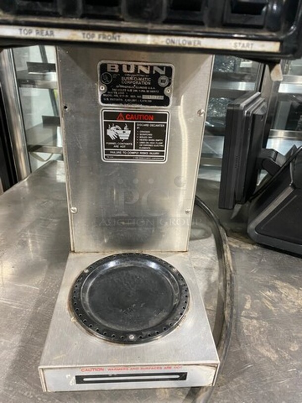 Bunn-O-Matic Commercial Countertop Coffee Brewing Machine! With 3 Coffee Pot Warmers! All Stainless Steel! Model: STF35 SN: 13682 240V 60HZ 1 Phase - Image 5 of 9