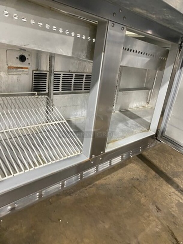 BEVERAGE AIR All Stainless-Steel! Refrigerated Sandwich/Salad Prep Table Area With Lid! With 3 Door Storage! On Casters! - Image 6 of 9