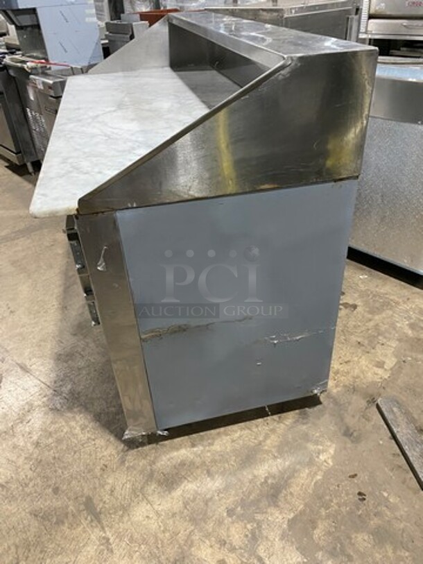 Bari Commercial Refrigerated Pizza Prep Table! With Marble Top! With 3 Door Storage Space Underneath! All Stainless Steel! On Casters! - Image 3 of 9