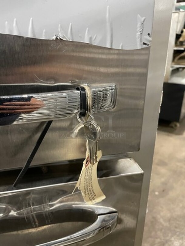 WOW! NEW! Continental 2 Door Half Cooler Half Freezer Combo Unit! With Racks! All Stainless Steel! On Casters! Model: D1RFXSN SN: 16148085 115V 60HZ 1 Phase - Image 9 of 10