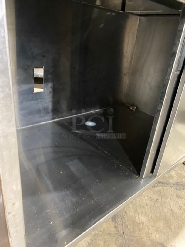 City Metal Works Custom Made Commercial Work Top Table! With 2 Door Storage Space Underneath! Solid Stainless Steel! On Legs! - Image 5 of 6