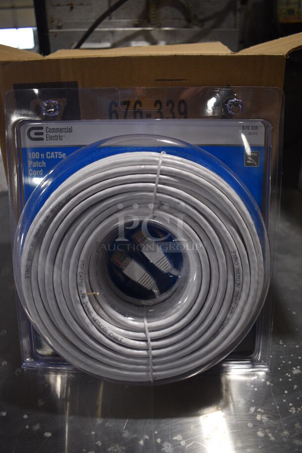 4 Boxes of 3 BRAND NEW! Commercial Electric 100' CAT5e Patch Cords. Total of 12. 4 Times Your Bid!