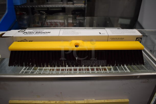 4 BRAND NEW IN BOX! Bison Life Multi Surface Push Brooms. 24x3.5x5. 4 Times Your Bid! - Image 1 of 6