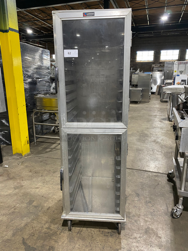 Lockwood Commercial Enclosed Pan Transport Rack! With 2 Half View Through Doors! All Stainless Steel! On Casters! Model: CA72RR18R