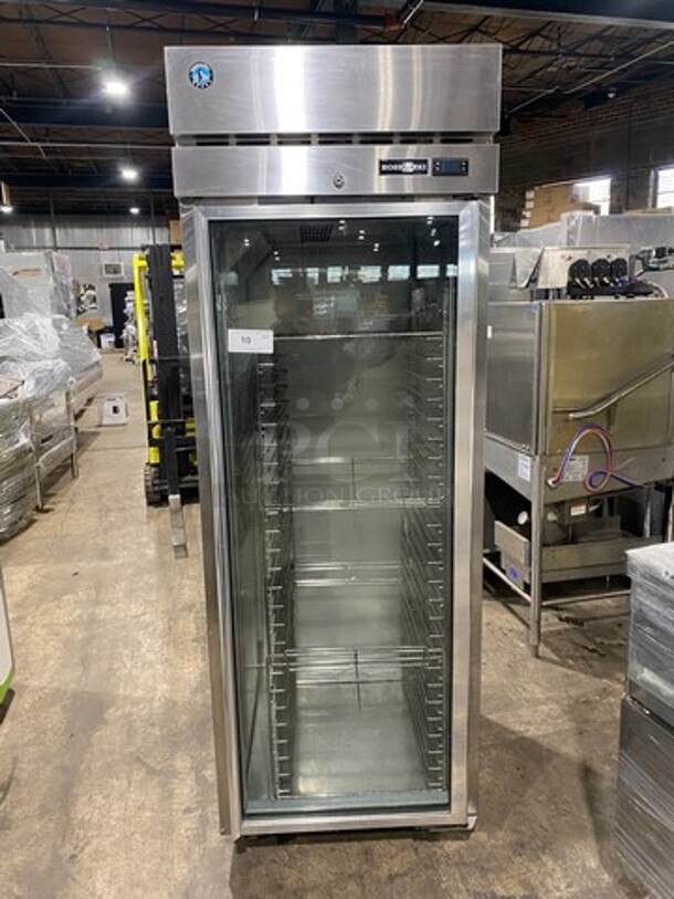 Hoshizaki Commercial Single Door Reach In Cooler! With View Through Door! Stainless Steel Body! On Casters! Model: R1AFGCR SN: L50306E 115V 60HZ 1 Phase