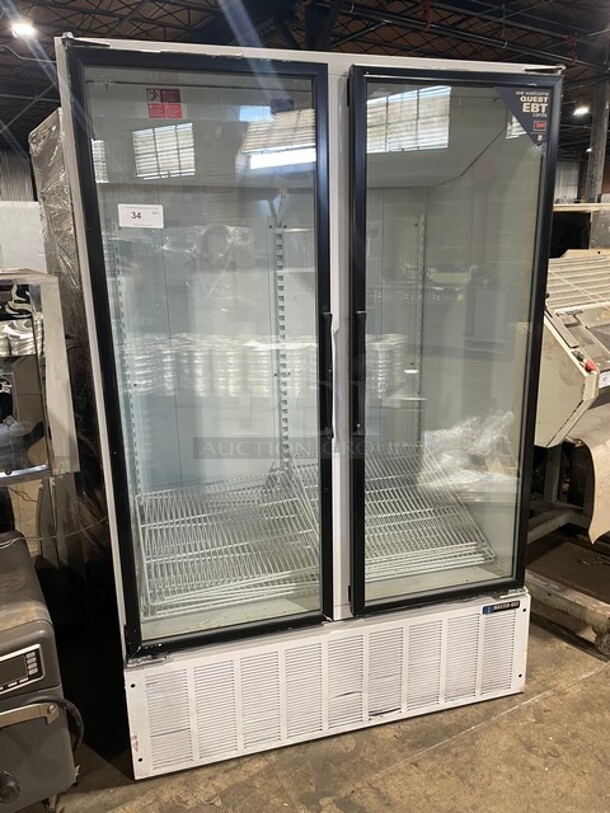 Master Bilt Commercial 2 Door Reach In Refrigerator Merchandiser! With Poly Coated Racks! 115V 1 Phase! Model: BMG-48 SN: 012727! - Image 1 of 9