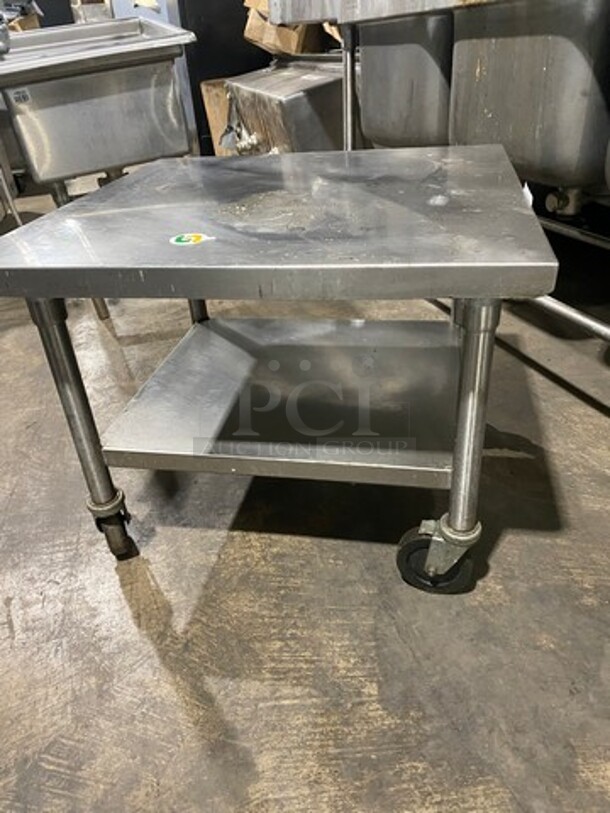 Solid Stainless Steel Work Top/ Prep Table! With Storage Space Underneath! On Casters! - Image 2 of 8