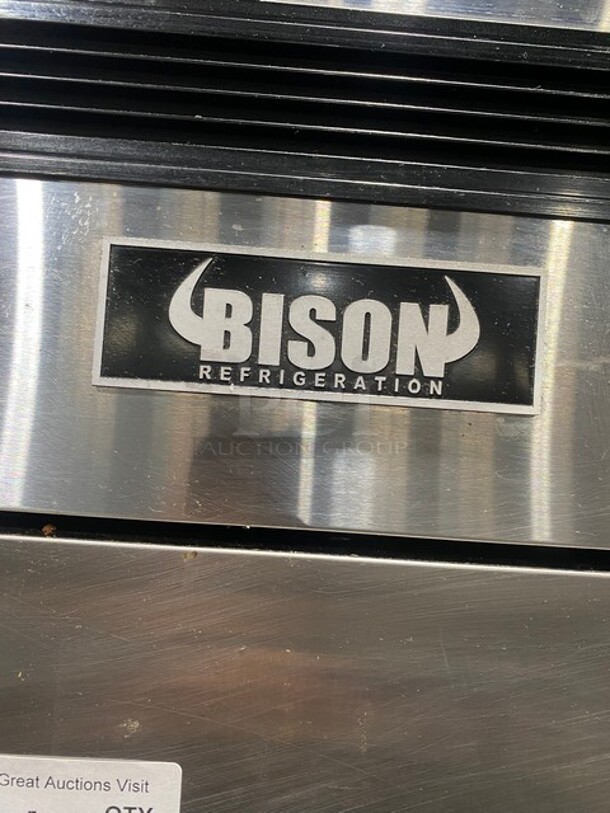 WOW! 2021 Bison Reach In Cooler! On Commercial Casters! Working When Removed! MODEL BRR46 SN: BRR4600321052900K80008 115V 1PH  - Image 9 of 10