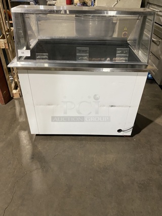 Nelson Commercial Ice Cream Dipping Cabinet Display Freezer With Sneeze Guard! On Casters! Eletric Powered! MODEL:BD6DIPRB 115V! Working When Removed!