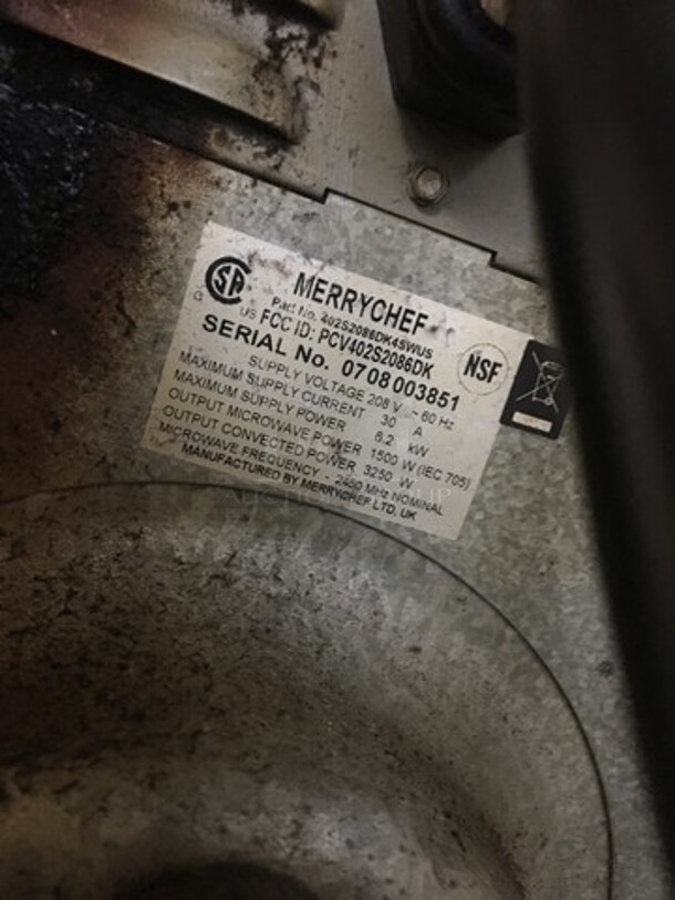 Merrychef Commercial Countertop Rapid Cook Oven! All Stainless Steel! Model: 402S SN: 0708003851 208V - Image 4 of 5