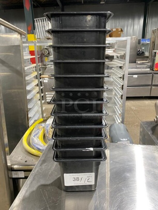 Cambro Black Poly 1/6x6" Food Containers! 12x Your Bid! - Image 1 of 4