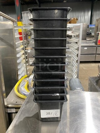 Cambro Black Poly 1/6x6" Food Containers! 12x Your Bid!