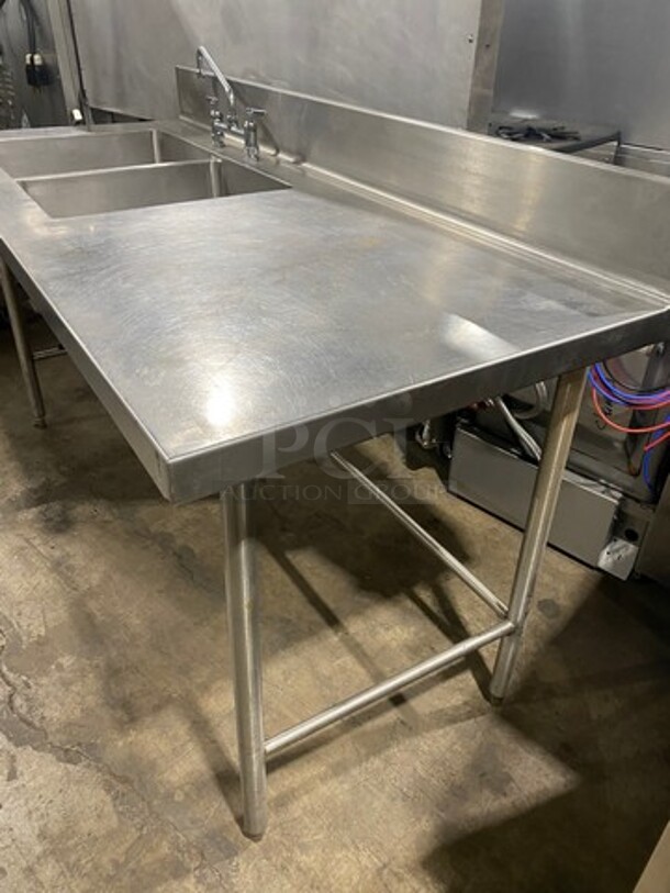 All Stainless Steel Work Top Table With Left Side Hand Wash/Prep Sink! - Image 2 of 8