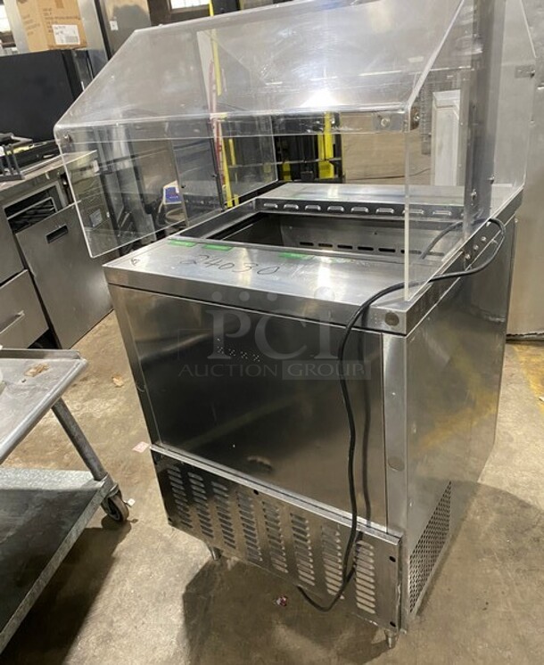 Turbo Air Refrigerated Salad Bar Island! Single Door Storage Space Underneath! All Stainless Steel! Model: MST28711S SN: KMS29B2069 115V  - Image 4 of 9