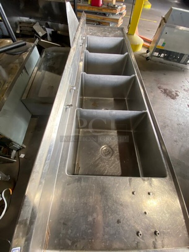 Southern Stainless Commercial 4 Compartment Dish Washing Sink! With Dual Side Drain Board! With Back Splash! All Stainless Steel! On Legs! - Image 5 of 10