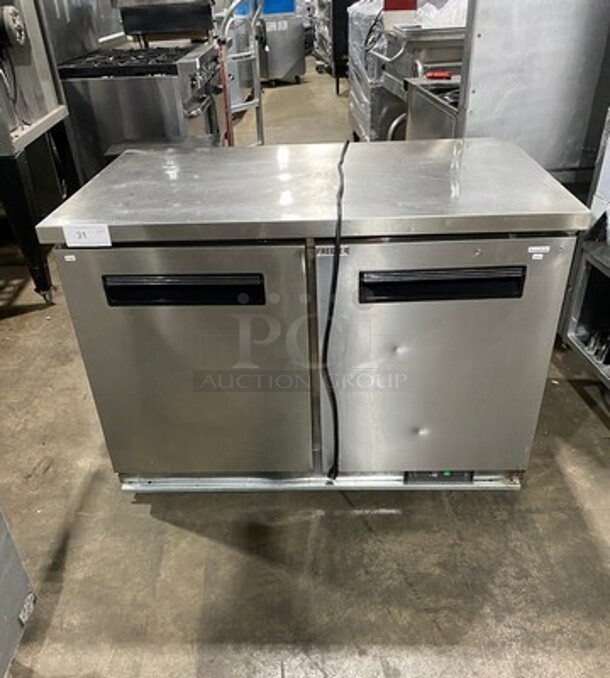 Everest Commercial 2 Door Lowboy/ Worktop Freezer! All Stainless Steel! Model: 69K053 SN: 4073334 115V 60HZ 1 Phase - Image 1 of 9