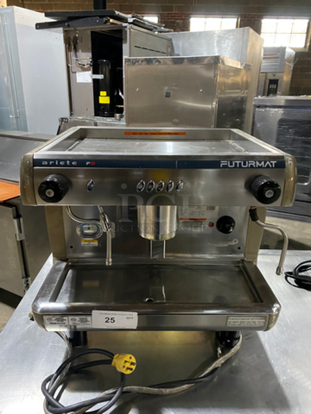 Futurmat Stainless Steel Commercial Countertop Espresso Machine! Model: MFS191Q SN: 0529445 115V 60HZ 1 Phase