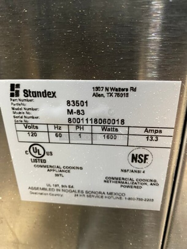 NEW! NICE! APW Wyott Commercial Countertop Vertical Conveyor Bun Grill Toaster! All Stainless Steel! Model: M83 SN: 8001118060018 120V 60HZ 1 Phase - Image 9 of 9