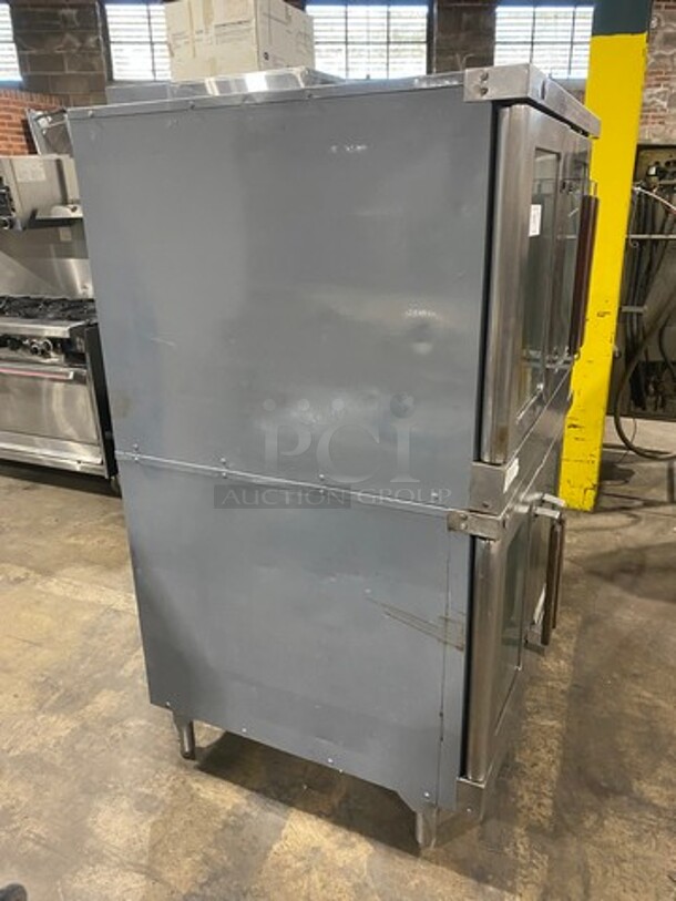 Vulcan Commercial Natural Gas Powered Double Deck Convection Oven! With View Through Doors! Metal Oven Racks! All Stainless Steel! On Legs! 2x Your Bid Makes One Unit! - Image 2 of 9
