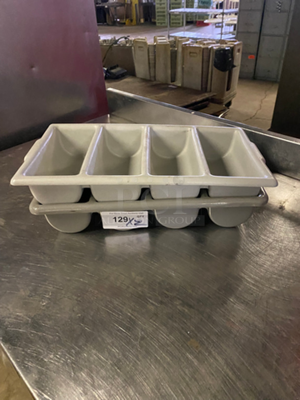 Grey Poly Silverware Caddy! 2x Your Bid!