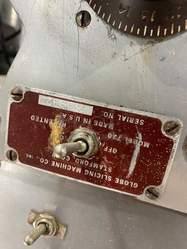 Globe Commercial Countertop Deli/ Meat Slicer! All Stainless Steel! Model: 720 SN: 721232 - Image 9 of 10