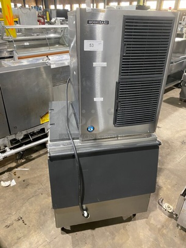 Hoshizaki Commercial Ice Maker Machine! With Commercial Ice Bin! All Stainless Steel! On Legs! Model: KM340MAH SN: G06359H 115V 60HZ 1 Phase - Image 1 of 7