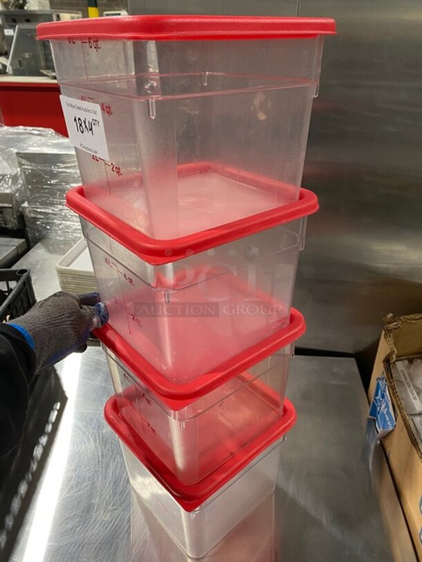 Cambro 6Qt Polypropylene Square Food Storage Containers! 4x Your Bid! - Image 2 of 9