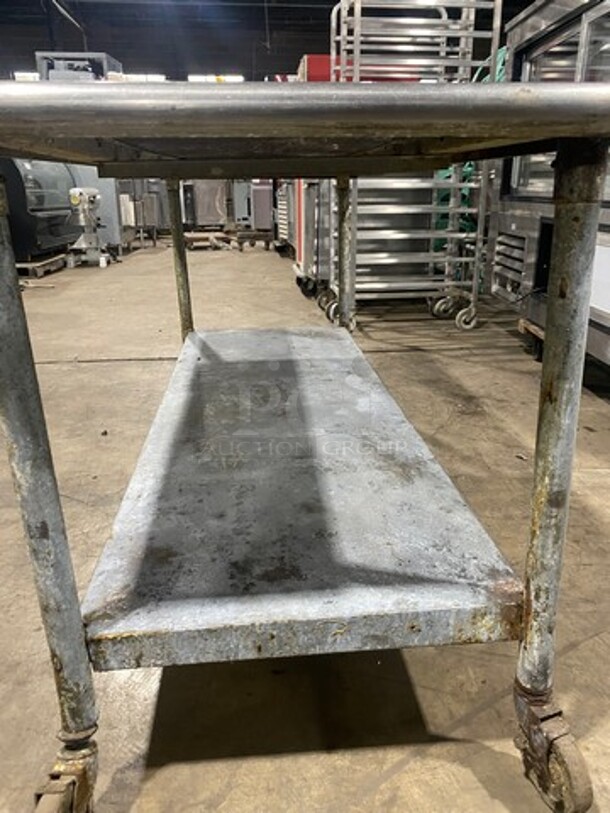 Solid Stainless Steel Work Top/ Prep Table! With Storage Space Underneath! On Casters! - Image 5 of 6