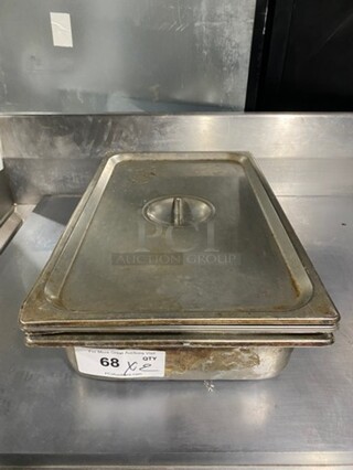 Stainless Steel Steam Table/ Prep Table Food Pan! With Single Food Pan Lid! 2x Your Bid!