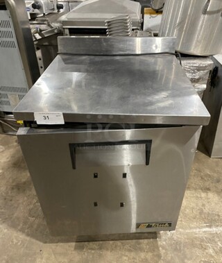True Commercial Single Door Lowboy/Worktop Freezer! With Back Splash! All Stainless Steel! Model: TWT27F SN: 8587390 115V 60HZ 1Ph