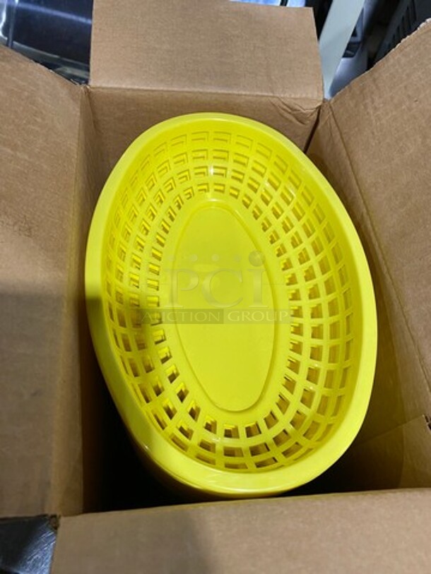 NEW! IN THE BOX! ALL ONE MONEY! 3 DZ Tablecraft Yellow Poly Oval Fast Food Serving Baskets! - Image 3 of 6