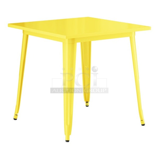 Lancaster Table & Seating 164DA3232YEL Alloy Series 32" x 32" Citrine Yellow Standard Height Outdoor Table. IN THE BOX!  - Image 1 of 2