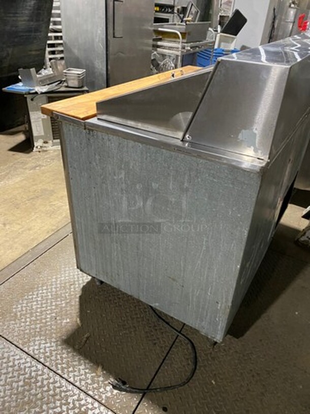 Commercial Refrigerated Sandwich Prep Table! With Chop Block Cutting Board! With 2 Door Storage Space! All Stainless Steel! On Legs! - Image 3 of 8