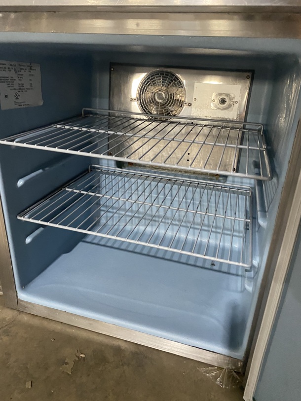 DELFIED Stainless Steel Single Door Worktop/Lowboy Refrigerator W/ Poly Coated Racks! On Casters! MODEL:402-A2 SN:1103152000182 115V! - Image 4 of 6