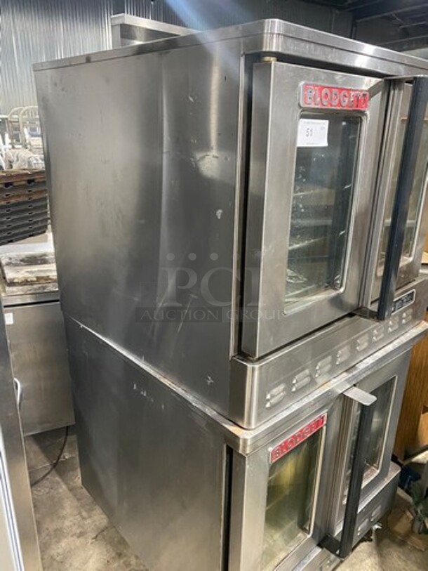 Blodgett Dual Flow Bakery Depth Commercial Natural Gas Powered Double Deck Convection Oven! With View Through Doors! Metal Oven Racks! All Stainless Steel! On Casters! Working When Removed! 2x Your Bid Makes One Unit! - Image 4 of 12