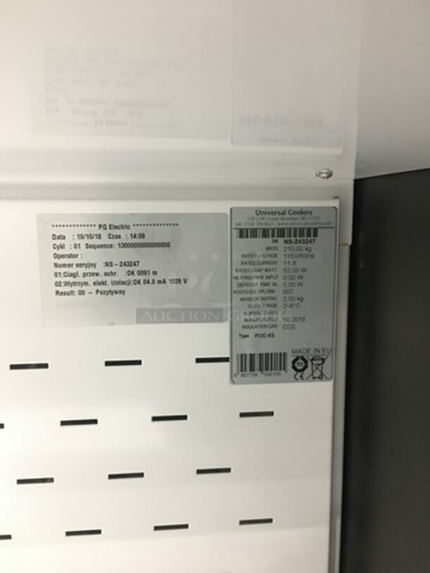 LATE MODEL! 2018 Universal Coolers Commercial Refrigerated Grab-N-Go Open Case Merchandiser! WORKING WHEN RREMOVED! Model: POC63 SN: NS243247 115V - Image 6 of 12