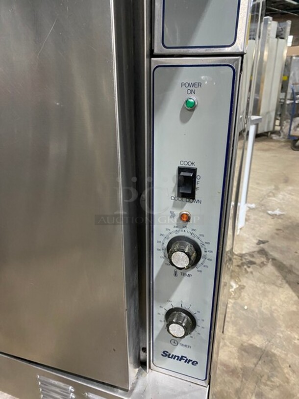 LATE MODEL! Garland SunFire Model SCO-GS-10S Stainless Steel Commercial Natural Gas Powered Full Size Convection Oven w/ Solid Doors and Thermostatic Controls on Legs! - Image 6 of 9