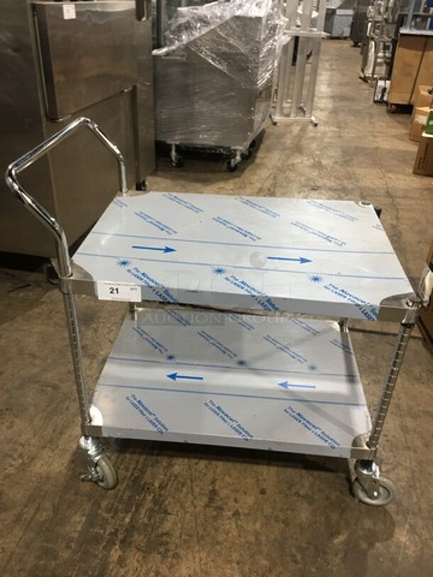 WOW! NEW! Advance Tabco Commercial 2 Tier Utility Cart! Stainless Steel! On Casters!