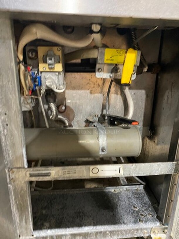 Frymaster Commercial Natural Gas Powered 2 Bay Deep Fat Fryer! With Side Dumping Station! With Back Splash! All Stainless Steel! On Casters! Model: FMP245EBLCSC SN: 0507GI0005 - Image 8 of 12