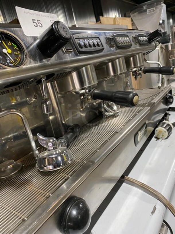 NICE! Danesi Commercial Countertop 3 Group Espresso Machine! All Stainless Steel! WORKING WHEN REMOVED! - Image 6 of 10
