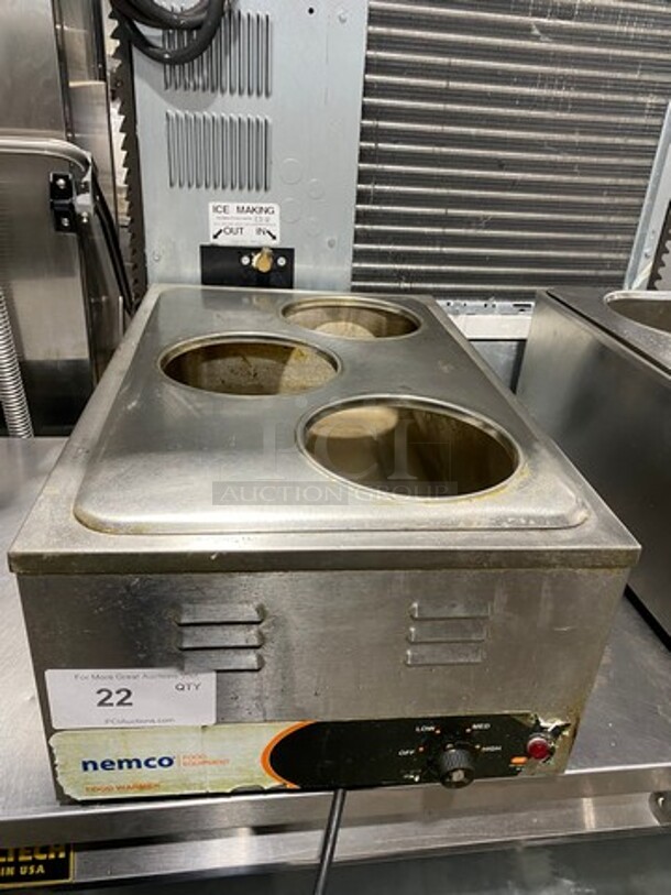 Nemco Commercial Countertop Single Well Food Warmer! All Stainless Steel! WORKING WHEN REMOVED! Model: 6055A SN: J190038 120V