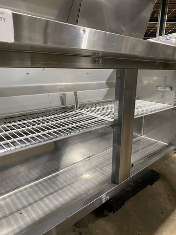 Universal Coolers Commercial Refrigerated Sandwich Prep Table! With 2 Door Storage Space Underneath! Poly Coated Racks! All Stainless Steel! On Casters! Model: SCLM260E 115V 60HZ 1 Phase - Image 6 of 9